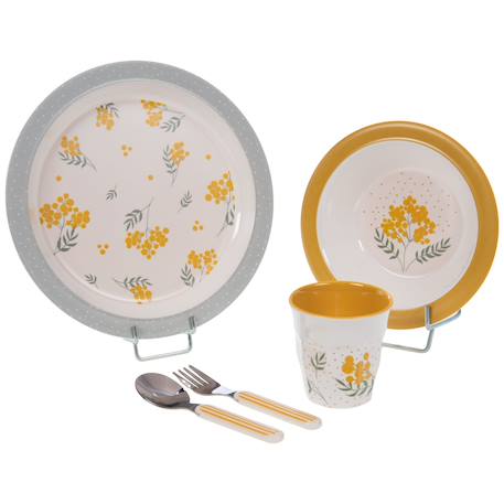Coffret repas mimosa (5 pièces) Jaune, vert 1 - vertbaudet enfant 