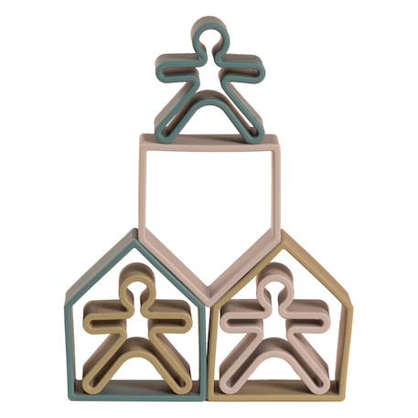Jouet d'éveil en silicone - Set maison et arbre Multicolor 5 - vertbaudet enfant 
