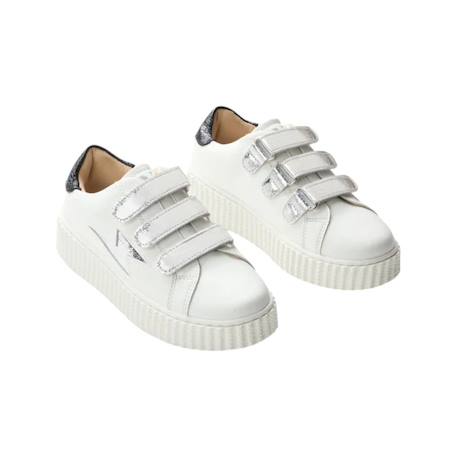 Baskets synthétique mini marilou Blanc cassé+Noir 2 - vertbaudet enfant 