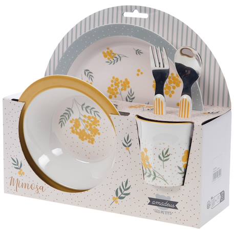 Coffret repas mimosa (5 pièces) Jaune, vert 5 - vertbaudet enfant 