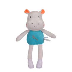 Jouet-Peluche - pantin bamboo bebe hippopotame - 24 cm s/carte