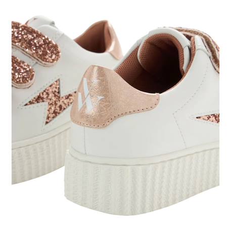 Baskets synthétique mini mahalia Blanc cassé+Blanc/rose 4 - vertbaudet enfant 