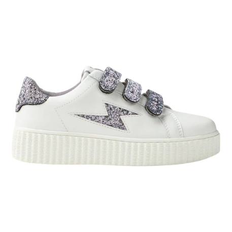 Baskets synthétique mini mahalia Blanc cassé+Blanc/rose 6 - vertbaudet enfant 