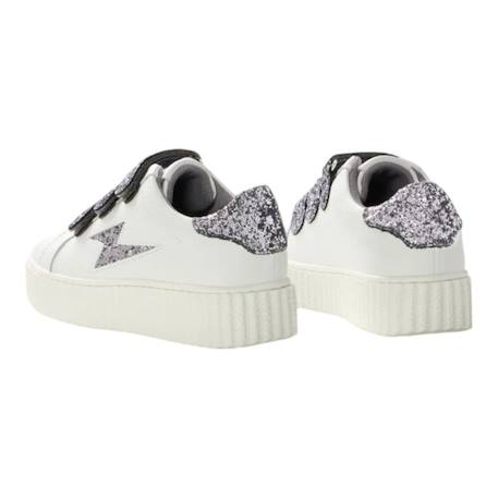 Baskets synthétique mini mahalia Blanc cassé+Blanc/rose 8 - vertbaudet enfant 