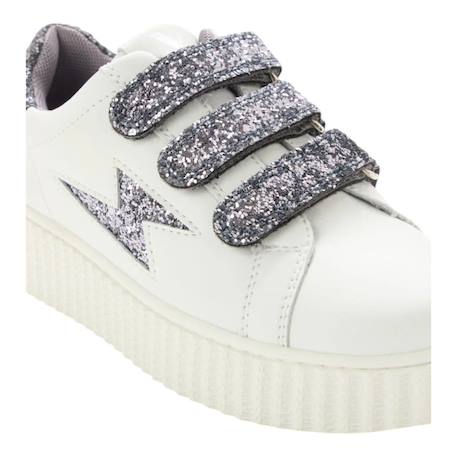 Baskets synthétique mini mahalia Blanc cassé+Blanc/rose 9 - vertbaudet enfant 