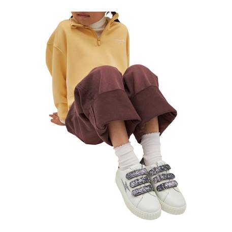 Baskets synthétique mini mahalia Blanc cassé+Blanc/rose 10 - vertbaudet enfant 