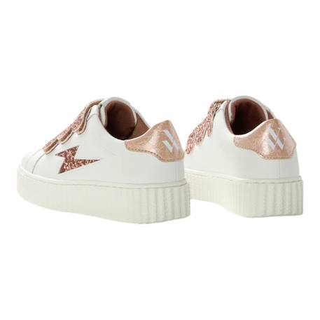 Baskets synthétique mini mahalia Blanc cassé+Blanc/rose 3 - vertbaudet enfant 