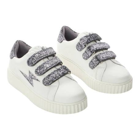 Baskets synthétique mini mahalia Blanc cassé+Blanc/rose 7 - vertbaudet enfant 