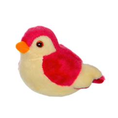 Jouet-Peluche - peluche oiseau sonore birdies 14 cm - framboise