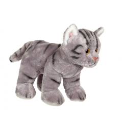 Jouet-Peluche - peluche chat floppikitty - gris 22 cm