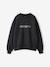 Sweat fille oversize inscription léopard anthracite 2 - vertbaudet enfant 