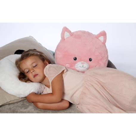Peluche - oreiller rondouillet chat econimals en peluche éco-conçu - 34 cm Rose 2 - vertbaudet enfant 