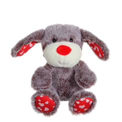 Jouet-Peluche - peluche fluffy love - chien marron - 14 cm