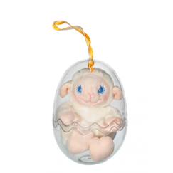 Jouet-Peluche - oeuf p'tit poulailler agneau en peluche - 12 cm