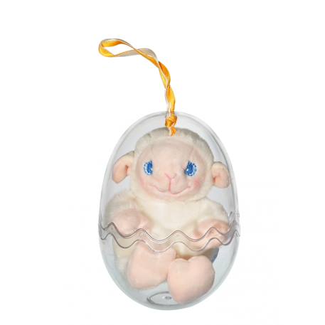 Peluche - oeuf p'tit poulailler agneau en peluche - 12 cm Beige 1 - vertbaudet enfant 