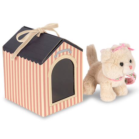 Mini peluche chiot 12cm Beige, rose 1 - vertbaudet enfant 