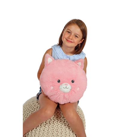 Peluche - oreiller rondouillet chat econimals en peluche éco-conçu - 34 cm Rose 4 - vertbaudet enfant 