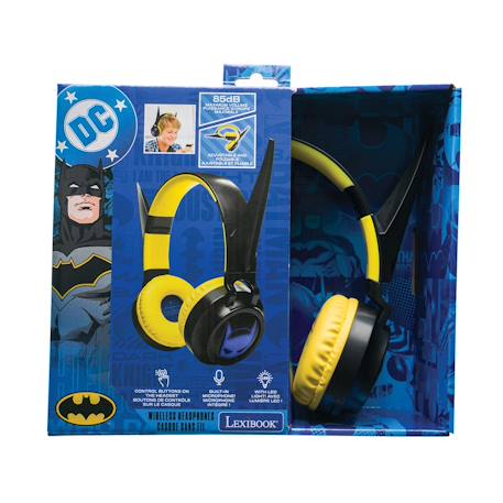 Casque 3D lumineux pliable bluetooth® et filaire Batman avec limitation du volume , Rechargeable, Micro Intégré, Lecteur Carte SD Noir 4 - vertbaudet enfant 