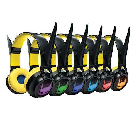 Casque 3D lumineux pliable bluetooth® et filaire Batman avec limitation du volume , Rechargeable, Micro Intégré, Lecteur Carte SD Noir 2 - vertbaudet enfant 