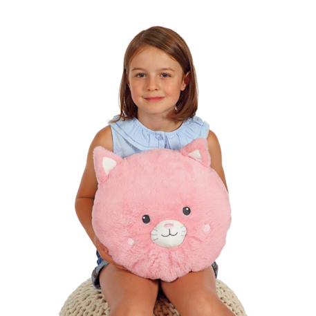 Peluche - oreiller rondouillet chat econimals en peluche éco-conçu - 34 cm Rose 3 - vertbaudet enfant 