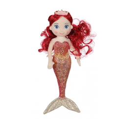 Jouet-Peluche - peluche sirène coralia - 30 cm - cheveux rouges