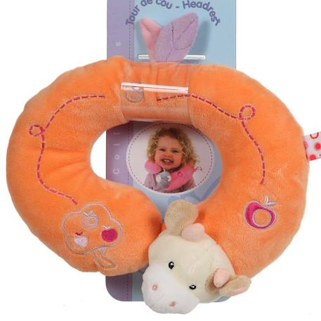 Peluche - tour de cou pomme vache - 24 cm Orange 2 - vertbaudet enfant 