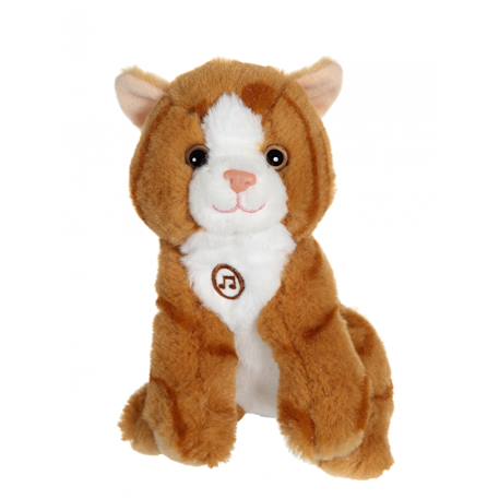 Peluche - peluche chat mimi cats sonore roux - 18 cm Marron 1 - vertbaudet enfant 