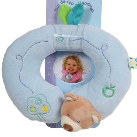 Peluche - tour de cou 'pomme' ours - 24 cm Bleu 2 - vertbaudet enfant 