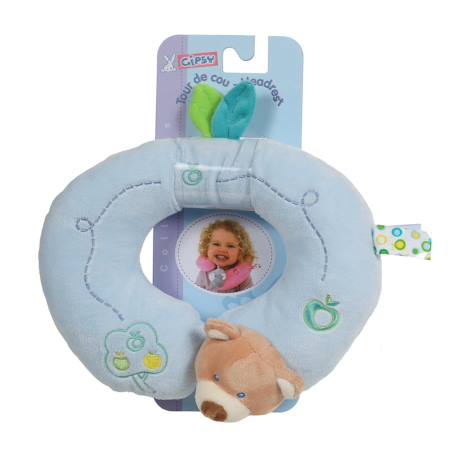 Peluche - tour de cou 'pomme' ours - 24 cm Bleu 1 - vertbaudet enfant 