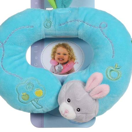Peluche - tour de cou 'pomme' lapin - 24 cm Bleu 2 - vertbaudet enfant 