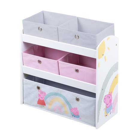 Meuble de rangement jouets avec 5 bacs en toile Peppa Pig Peppa pig 1 - vertbaudet enfant 