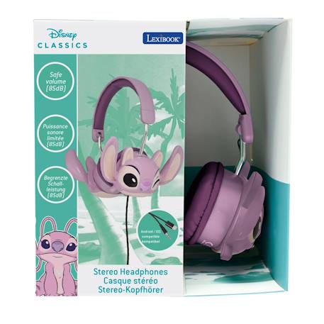 Casque stéréo filaire pliable avec limitation de volume d'écoute angel de disney stitch MULTICOLORE 2 - vertbaudet enfant 