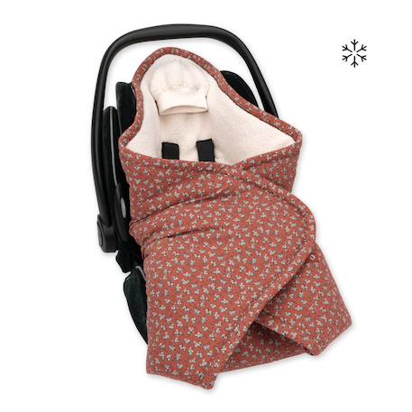 Nid d'ange biside ouatiné hiver  - teddy bien chaud Heidi carmin+Heidi ocre+Heidi opalin 2 - vertbaudet enfant 