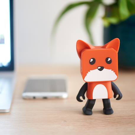 Enceinte bluetooth dancing animal renard Orange, blanc, noir 3 - vertbaudet enfant 