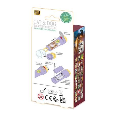 Lampe de poche et projecteur - chat et chien Multicolor 3 - vertbaudet enfant 
