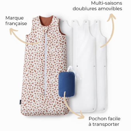 Gigoteuse réversible 4 saisons léopard 18-36 mois Beige+Marron+Vert+Vert clair 8 - vertbaudet enfant 