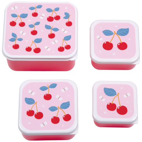 Lot de 4 boîtes à goûter Jaune+Kaki+Rose+Rose, rouge, violet+Vert de gris 20 - vertbaudet enfant 