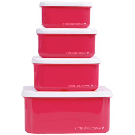 Lot de 4 boîtes à goûter Jaune+Kaki+Rose+Rose, rouge, violet+Vert de gris 21 - vertbaudet enfant 