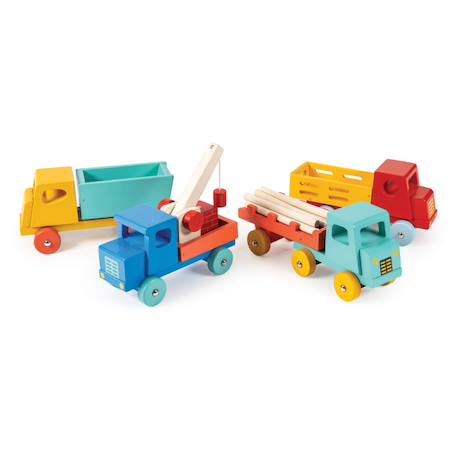 Camion benne en bois – Jouet rétro classique Multicolor 2 - vertbaudet enfant 