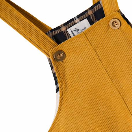 Robe salopette  velours   lola Jaune 2 - vertbaudet enfant 