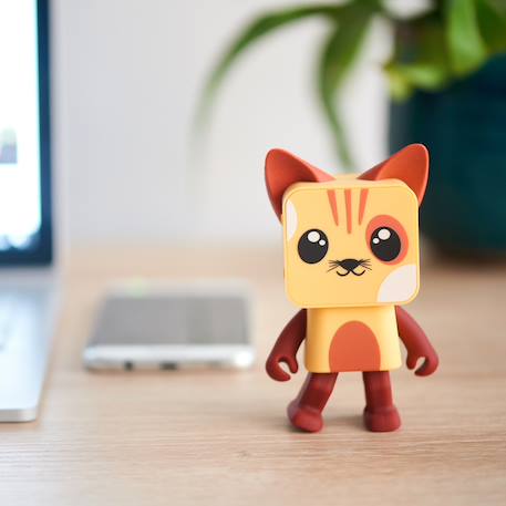 Enceinte Bluetooth Dancing Animal Chat - 3w - MOB Jaune, marron, orange 2 - vertbaudet enfant 