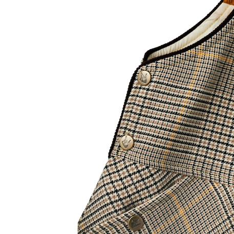 Robe salopette  hiver à carreaux tartan   lola Marron vert foncé 4 - vertbaudet enfant 
