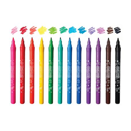 Set de 12 marqueurs parfumés aux fruits – Couleurs vives et lavables pour enfants Multicolor 1 - vertbaudet enfant 
