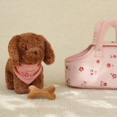 Peluche chiot avec sac fleuri Rose, marron, vert 4 - vertbaudet enfant 