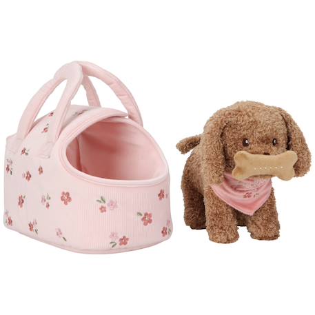 Peluche chiot avec sac fleuri Rose, marron, vert 3 - vertbaudet enfant 