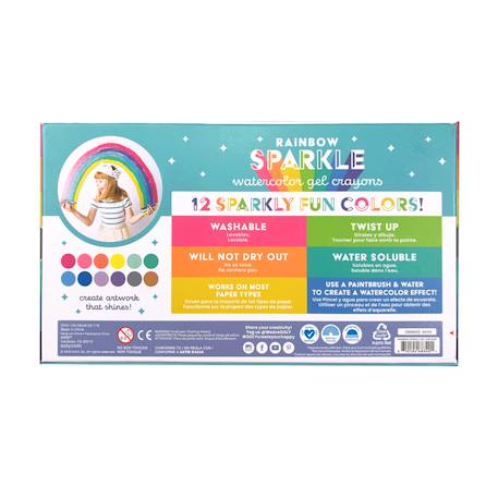 Crayons de couleur en gel métalliques – 12 teintes brillantes à effet aquarelle Multicolor 6 - vertbaudet enfant 