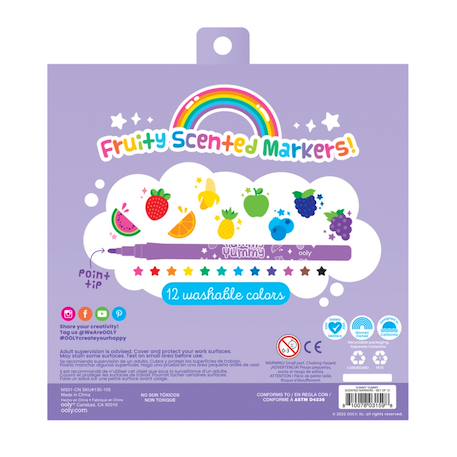 Set de 12 marqueurs parfumés aux fruits – Couleurs vives et lavables pour enfants Multicolor 5 - vertbaudet enfant 