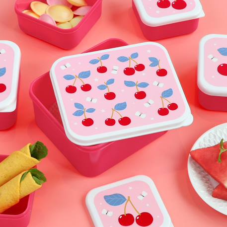 Lot de 4 boîtes à goûter Jaune+Kaki+Rose+Rose, rouge, violet+Vert de gris 22 - vertbaudet enfant 