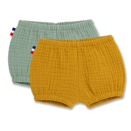Bloomers en coton bio honey et vert Blanc et vichy+Rose et fraise+Vert et honey 13 - vertbaudet enfant 