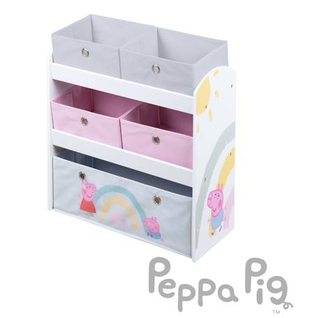 Meuble de rangement jouets avec 5 bacs en toile Peppa Pig Peppa pig 3 - vertbaudet enfant 